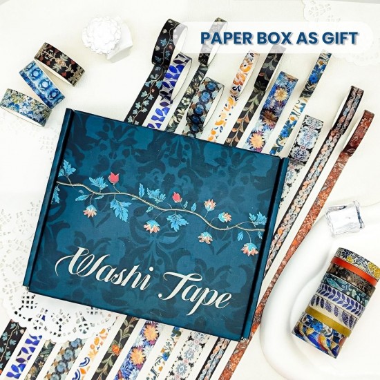 Floral Washi Tape Set, 56 Rolls Decorative Masking Tape for Journals & Crafts