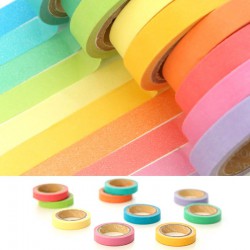 10 Rolls Set Colorful Washi Tape Adhesive Paper Masking Sticky Scrapbook Sticker