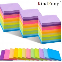 6 Pcs Fluorescent Color 3 x 3 Inch Sticky Note Pads Stickers Planner Sticker N