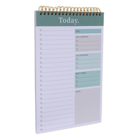Daily Planner Spiral Notebook: Undated Lined Spiral Bound Journal