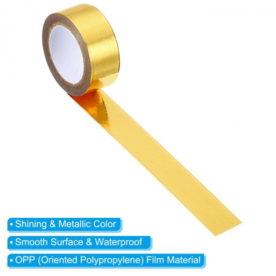 Metallic Washi Tape 15mm X 5m, 6 Pack Art Tapes Washi Self-Adhesive Gold Tone