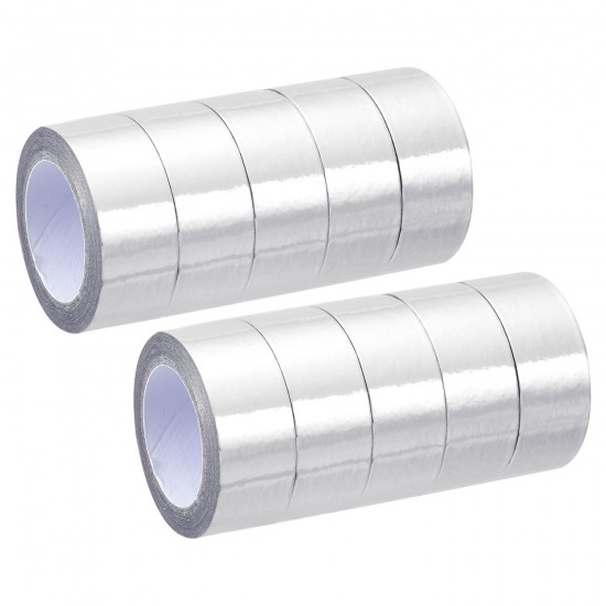 Metallic Washi Tape 15mm X 5m, 10 Pack Art Tapes Washi Self-Adhesive Silver Tone