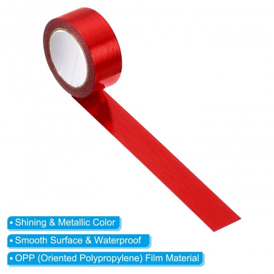Metallic Washi Tape 15mm X 5m, 10 Pack Art Paper Tapes Washi Self-Adhesive Red