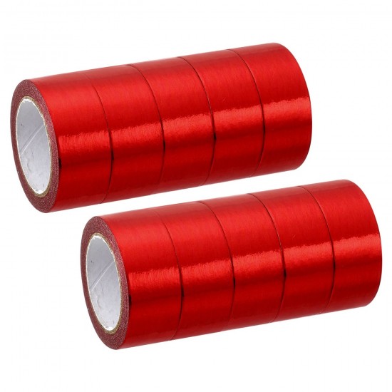 Metallic Washi Tape 15mm X 5m, 10 Pack Art Paper Tapes Washi Self-Adhesive Red