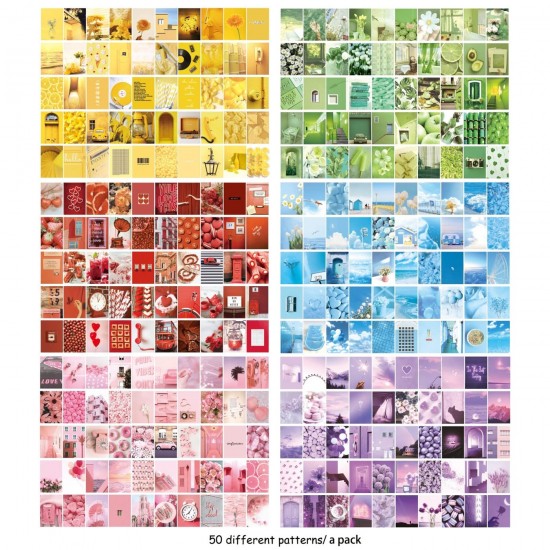 6 Sets 300 Pcs Washi Stickers Set Cute Aesthetic Sticker Book for Journaling
