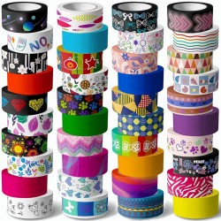 40 Rolls Washi Tape Set 15mm Wide Colored Decorative for Crafts Scrapbooking