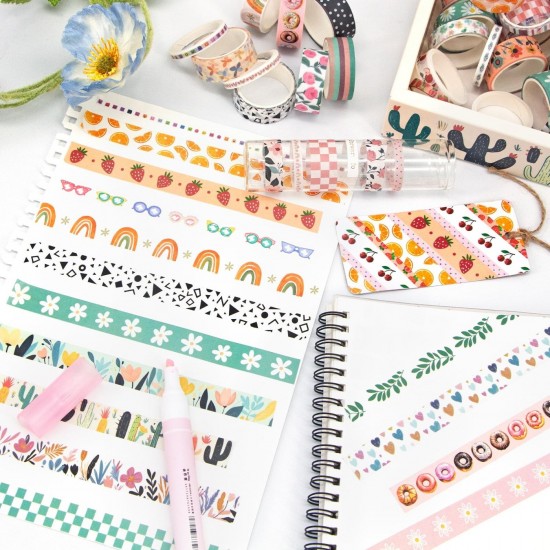 55 Rolls Washi Tape Set Holiday Bohemian Decorative Tape Scrapbooking