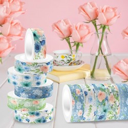 12 Rolls Floral Design Washi Tape Decorative Scrapbooking Tape for Crafts