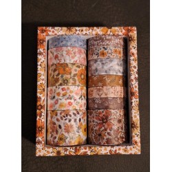 12 Rolls Vintage Decorative Floral Washi Tape Collection Pack E