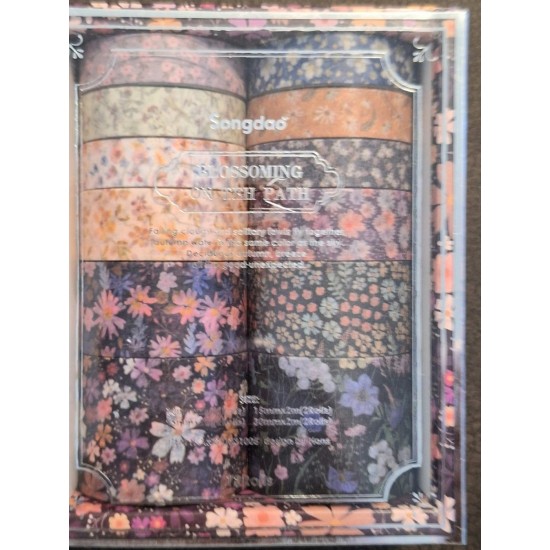 Floral Decorative Washi Tape Collection 12 Rolls Pack B