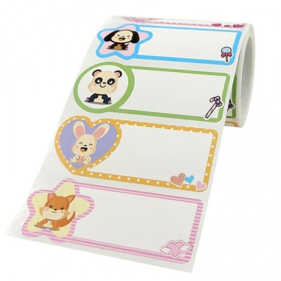 Name Tag Stickers Cute Animal Label Kids School Classroom Teacher Student Reward