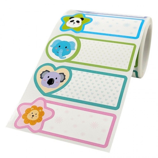 Name Tag Stickers Cute Animal Label Kids School Classroom Teacher Student Reward