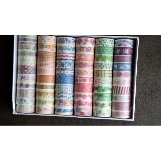 Kawaii 60 Rolls Multicolored Assorted Decorative Illusory Dream Washi Tape Set