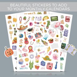 Monthly Planner Stickers - Holiday 8 Sheets, Colorful
