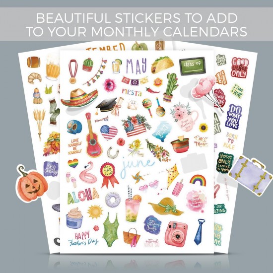 Monthly Planner Stickers - Holiday 8 Sheets, Colorful