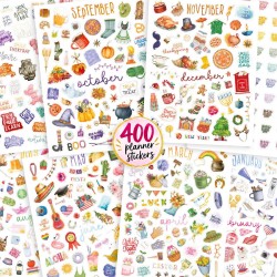 Monthly Planner Stickers - Holiday 8 Sheets, Colorful