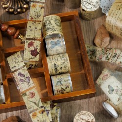4 Rolls Vintage Washi Die Cut Tape Scrapbooking Journaling DIY Craft Tape