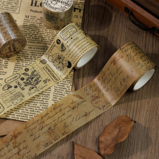 4 Rolls Vintage Washi Die Cut Tape Scrapbooking Journaling DIY Craft Tape