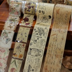 4 Rolls Vintage Washi Die Cut Tape Scrapbooking Journaling DIY Craft Tape