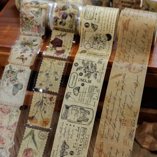 4 Rolls Vintage Washi Die Cut Tape Scrapbooking Journaling DIY Craft Tape