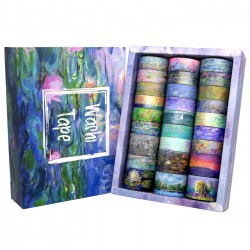 27 Rolls Washi Tape Set - Monet Gold Foil Vintage Decorative Masking Tape,Adhesi
