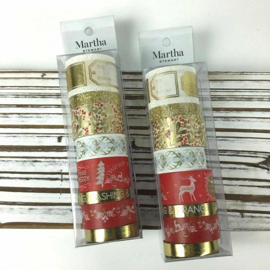 2 Pack Martha Stewart 30068351 Washi Tape Christmas Holiday Craft Scrapbooking