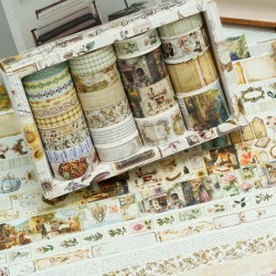 Washi Tape Set - 24 Rolls Arts Adhesive Tapes Assorted Retro Decorative