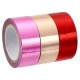 Metallic Washi Tape 15mmx5m, 3 Pack Art Tapes Self-Adhesive Pink, Red, Pink Gold