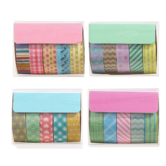 20 Rolls Cute Washi Tape Set Kawaii Basic Patterns Masking Decorative