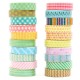 20 Rolls Cute Washi Tape Set Kawaii Basic Patterns Masking Decorative