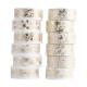 Decorative Gold Foil Washi Tape Set 12 Rolls 15mm X 2 M for Journaling School