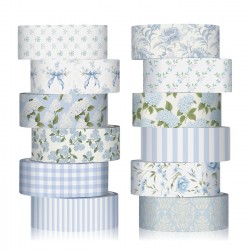 12 Rolls Watercolor Floral Washi Tape Set 15 Mm Vintage Flower Decorative Mas