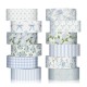 12 Rolls Watercolor Floral Washi Tape Set 15 Mm Vintage Flower Decorative Mas