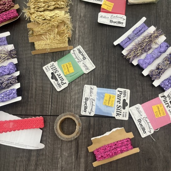 Craft Lot Ribbon Trim Silk Thread Washi Tape Pearls Sewing Scrapbooking