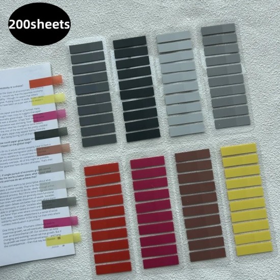 200 Pcs Transparent Colorful Index Creative Memo Pads Office School Stationery Se
