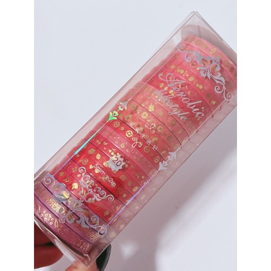 Au 20 Rolls Sticky Washi Tape Papers Gilding Scrapbooking Journal Note Stickers