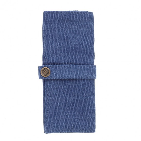 Roll Up Canvas Pencil Case Portable Organizer Pen Pouch for Drawing