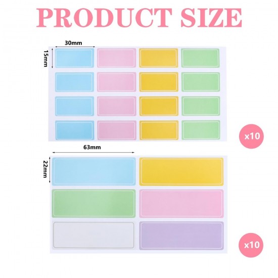 220 Pcs Name Tags Colored Name Tag Stickers Label Stickers for Classroom Pers