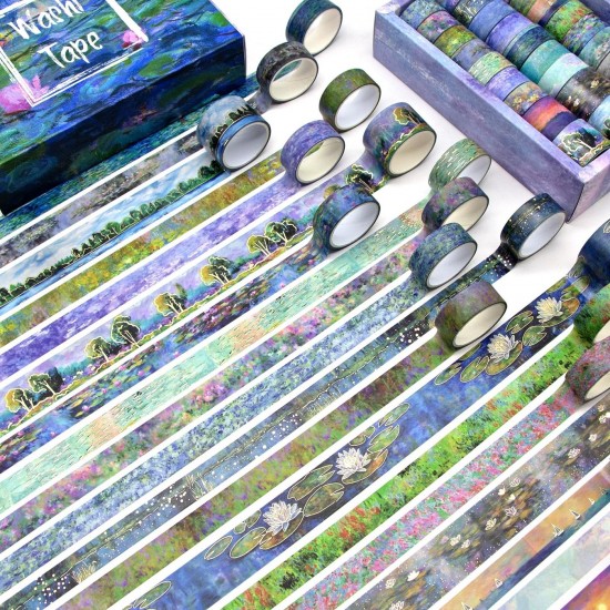 27 Rolls Washi Tape Set - 0.98 Inch X 9.8 Feet, 0.59 X Gold
