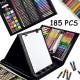 185pcs Art Set Drawing Art Box Oil Pastels Crayons Colored Pencils Markers Paint - Black