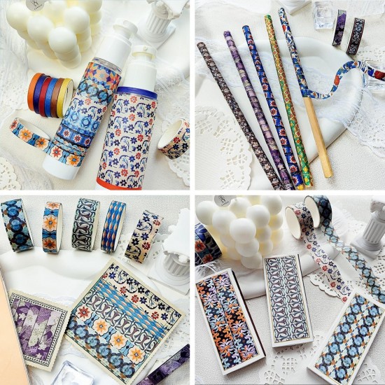 Floral Washi Tape Set 56 Rolls Colored Decorative Masking Tapes Craft DIY