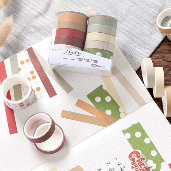 10 Rolls Basic Colors Washi Tape Series Washi Tape Sample Gift Box Set