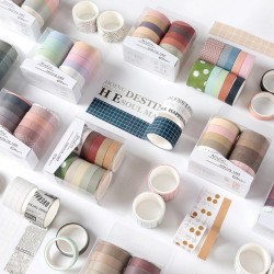 10 Rolls Basic Colors Washi Tape Series Washi Tape Sample Gift Box Set