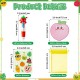 Fruit Stationery Party Gift - 24 Pack Back to School Set with Pens, Sticky Notes