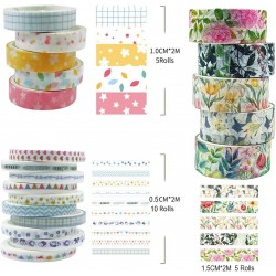 20 Rolls Washi Tape Set,Floral Washi Tape for Journaling, Assorted Sizes Floral