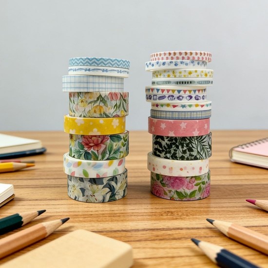 20 Rolls Washi Tape Set,Floral Washi Tape for Journaling, Assorted Sizes Floral