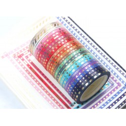 24 Rolls Skinny Washi Tape Set Gold Foil Print Decorative Tapes for Arts, DIY Cr
