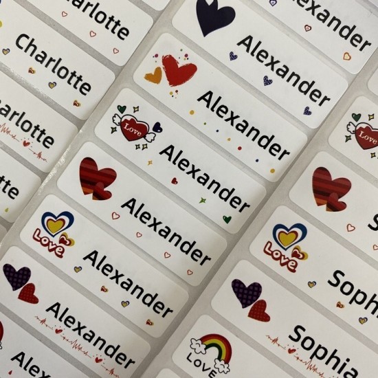 50pcs Name Stickers Personalized Sticker Large Size Cute Tag School Kids Teacher