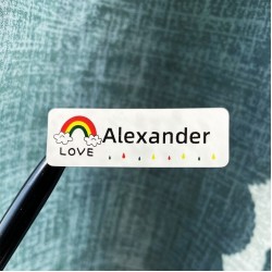 50pcs Name Stickers Personalized Sticker Large Size Cute Tag School Kids Teacher