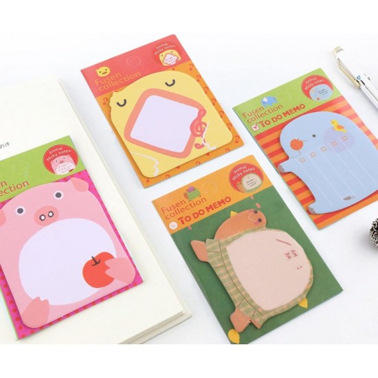 Sticker Cute Animal Sticky Notes Notepad Memo Pads Cat Turtle Stationery Paper